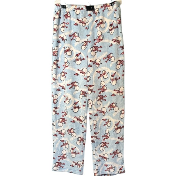 Cozy Blue Snowman Pajama Pants - Picture 1 of 13